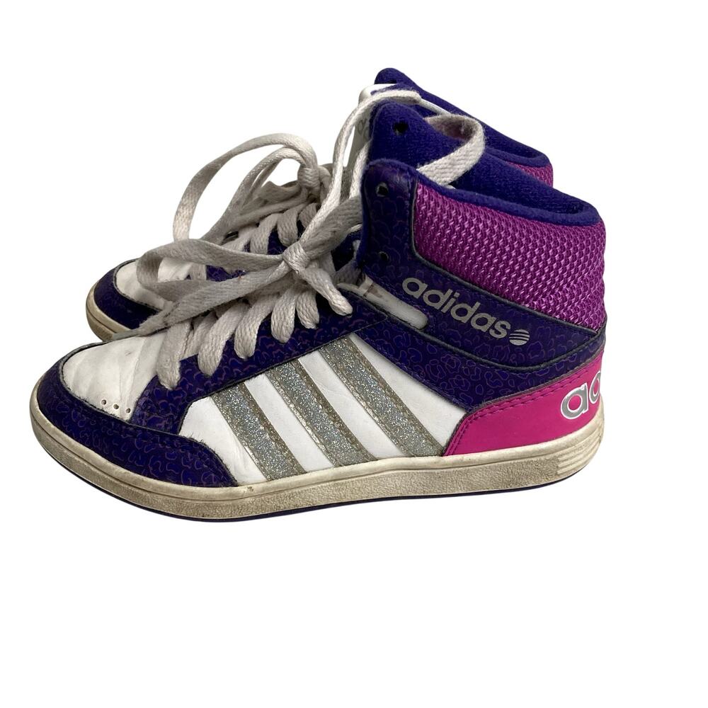 Adidas High Top Sneakers - Purple Pink Silver Glitter - 11.5